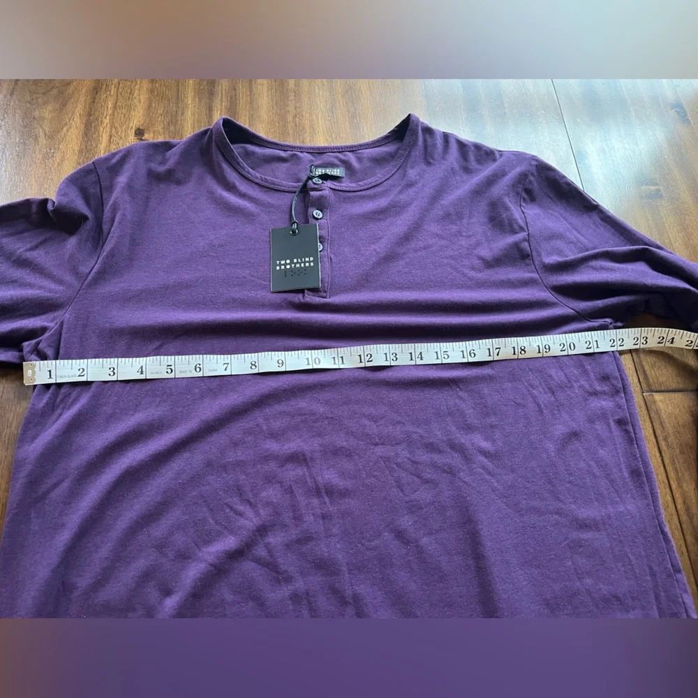 NWT Men’s soft purple long sleeve shirt tee Two Blind Brothers size XL comfy - Picture 10 of 13